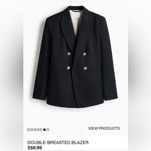 H&M Double-Breasted Navy Blazer